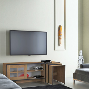 Comoda TV Salvador, Model Revival, 150x54x42 cm, Stejar - Img 2