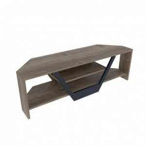 Comoda TV Salvador, Model Sares, 120x36.8x35 cm, Nuc/Negru - Img 5
