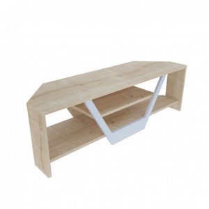 Comoda TV Salvador, Model Sares, 120x36.8x35 cm, Stejar/Alb - Img 5