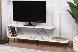 Comoda TV Salvador, Model Street, 120x40x30 cm, Alb - Img 3