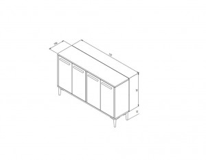 Comoda TV Salvador, Model Stria, 120x75x30 cm, Antracit/Multicolor - Img 7