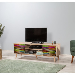 Comoda TV Salvador, Model Truva, 140x50x40 cm, Multicolor - Img 3