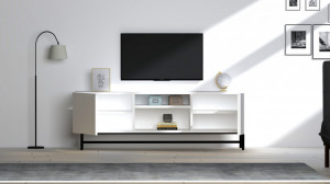 Comoda TV Salvador, Model Tugi, 150x50x36.8 cm, Alb - Img 2