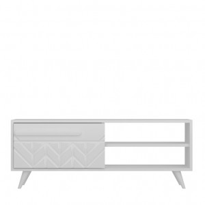 Comoda TV Salvador, Model Venedik, 120x43.7x29.5 cm, Alb - Img 3