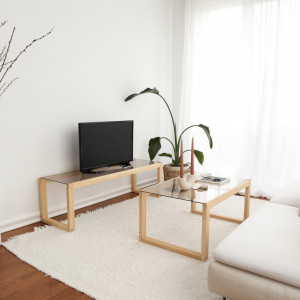 Comoda TV Salvador, Model Via, 130x40x40 cm, Natural - Img 5