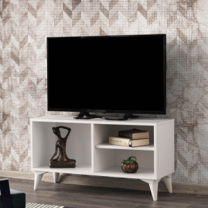 Comoda TV Salvador, Model Zisino, 100x54x35 cm, Alb - Img 2