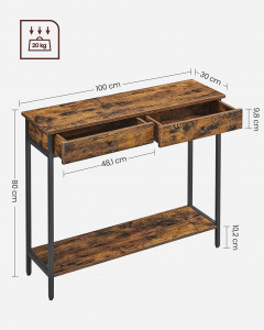 Consola Model Hammond, Maro rustic/Negru, 100x30x80 cm - Img 3