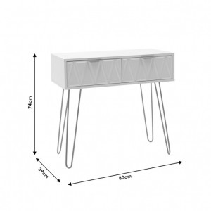 Consola Model Isla, Alb/Auriu, 80x39x74 cm - Img 7