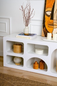 Consola Model Lorin, Alb, 160x38x51 cm - Img 3