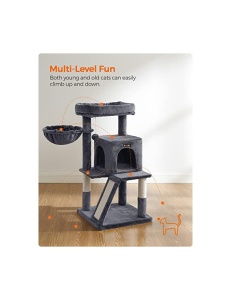 Copac pentru pisici, Feandrea, PCT51W, Gri, 48 x 48 x 96 cm - Img 3
