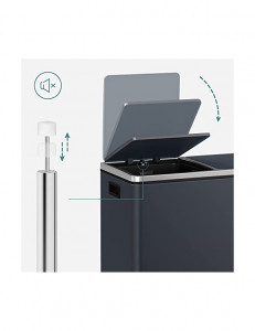 Cos de reciclare, Songmics, 2 compartimente, 2 x 30 L, LTB60GS, Gri - Img 6