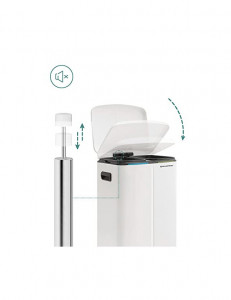 Cos de reciclare, Songmics, 2 x 20L, Alb, LTB40WT, Soft-Close - Img 6