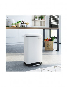 Cos de reciclare, Songmics, 30L, LTB01W, Soft Close, Alb - Img 2