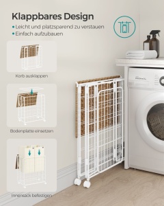 Cos de rufe Songmics Bej 57x33x60 cm - Img 6