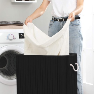 Cos de rufe Songmics Negru 51.5x31.5x61.5 cm - Img 3