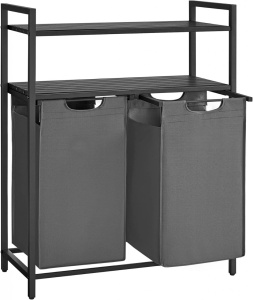 Cos de rufe, Vasagle, Negru-Gri, 73×33×92 cm - Img 2