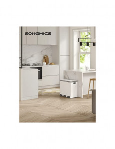 Cos pentru reciclare, 3 x 18L, Soft-Close, Alb, LTB54WT, 61 x 31 x 56 cm - Img 2