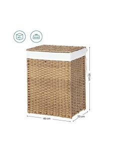 Cos pentru rufe, Songmics, 90 L, LCB51NL, Natural - Img 4