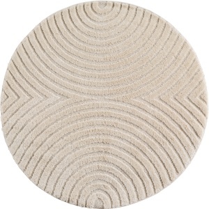 Covor Rotund VivaDeco Art V2, D200 cm, Crem, 100% Polipropilena, Fir 8 mm, 1900 g/mp, OEKO-TEX Standard 100 - Img 2