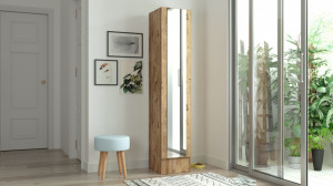 Cuier hol cu dulap Model Clayton, Stejar, 35.5x35.5x180 cm - Img 3