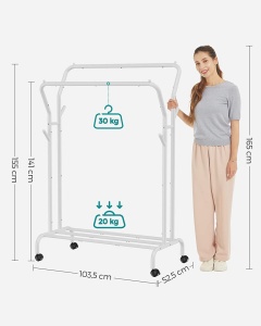 Cuier Model McCarthy, Alb, 153x54.5x103 cm - Img 4