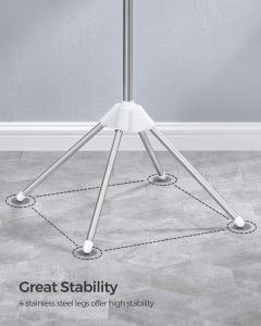 Cuier Multifunctional cu Brate Retractabile Songmics Gri 67x67x150 cm - Img 7