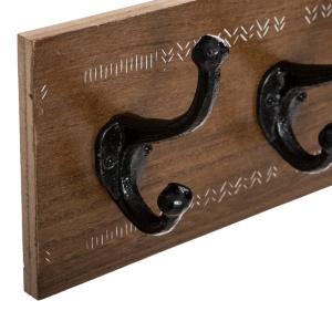 Cuier Terty, walnut/negru, 50x8.5x13 cm - Img 2