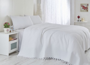 Cuvertura Pled pentru pat dublu Model 121 White
