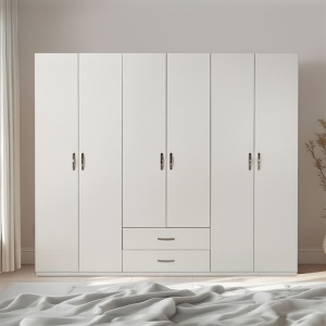 Dulap haine Dormie, alb, 206x52x213 cm - Img 3