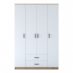 Dulap haine Model BA112, Stejar/Alb, 140x51.5x210 cm - Img 6