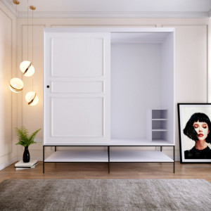 Dulap haine Model Martin, Alb, 190x57x200 cm - Img 4