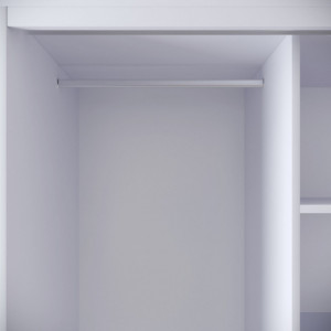 Dulap haine Model Martin, Alb marmorat/Negru/Auriu, 84x50x200 cm - Img 5
