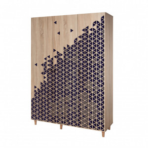 Dulap haine Model Mode-123, Stejar sonoma , 135x52x192 cm - Img 5