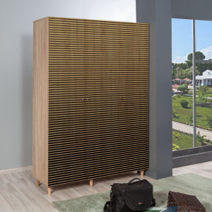 Dulap haine Model Mode-220, Stejar sonoma, 135x52x192 cm - Img 1