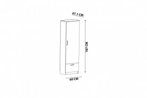 Dulap haine Model Santa, Antracit, 60x47.1x187 cm - Img 6