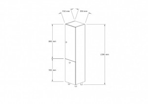Dulap multifunctional Model Lipa, Nuc, 35x31.9x154.8 cm - Img 4