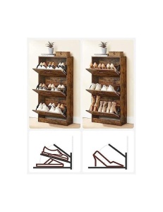 Dulap Pantofi Model Caden, Maro rustic , 60x24x120 cm - Img 2