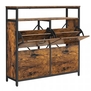 Dulap Pantofi Model Jacob, Negru, 98.3x30x96.5 cm - Img 2