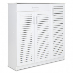 Dulap Pantofi Model Lilith, Alb, 120x37x123 cm - Img 1