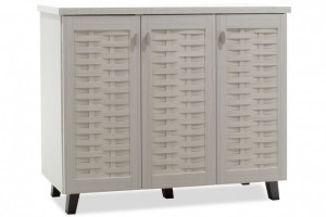 Dulap Pantofi Model Zion, Alb / Gri, 115,5x40x92 cm - Img 1