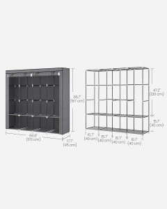 Dulap Textil Modular cu 4 Zone de Agățare – Colecția SONGMICS - Img 7