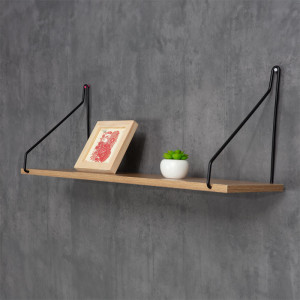 Etajera de perete Tars sonoma - negru 72x20x27cm - Img 3