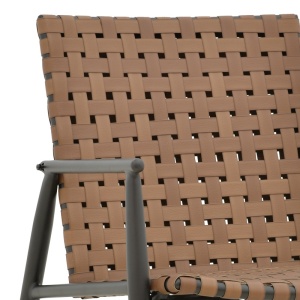 Fotoliu de exterior, Model Eamon, culoare negru si maro, metal si textil, 73.5x62x77 cm - Img 11