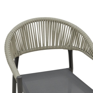 Fotoliu de exterior, Model Elation, culoare antracit, aluminiu si poliratan, 56x62x77 cm - Img 12