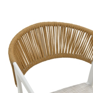 Fotoliu de exterior, Model Glisten, culoare alb si natural, aluminiu si poliratan, 56x62x77 cm - Img 7