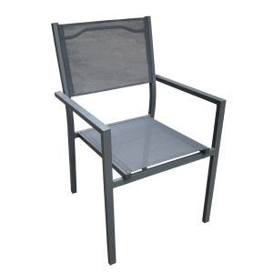 Fotoliu de exterior, Model Moly, culoare antracit, aluminiu si textil, 56,5x61x87,5 cm - Img 2