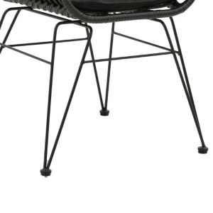 Fotoliu de exterior, Model Naoki, culoare negru, metal si poliratan, 55x58x79 cm - Img 7