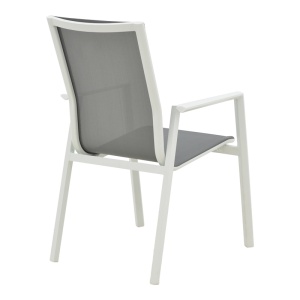 Fotoliu de Gradina Model Dashiell, Alb/Gri deschis, 71x58x94 cm - Img 2