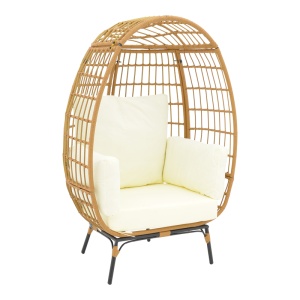 Fotoliu de Gradina Model Frox, Naural/Negru, 96x76x145 cm - Img 1