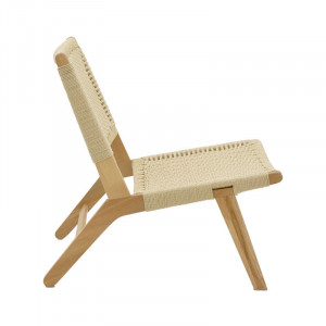 Fotoliu Filippo lemn de fag culoare lemn natural - franghie culoare lemn naturala 68x69x74cm - Img 3